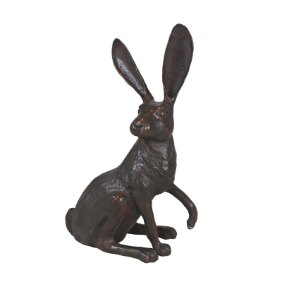 Sitting Rabbit Garden Statue Bronze - Irongate Garden Elements